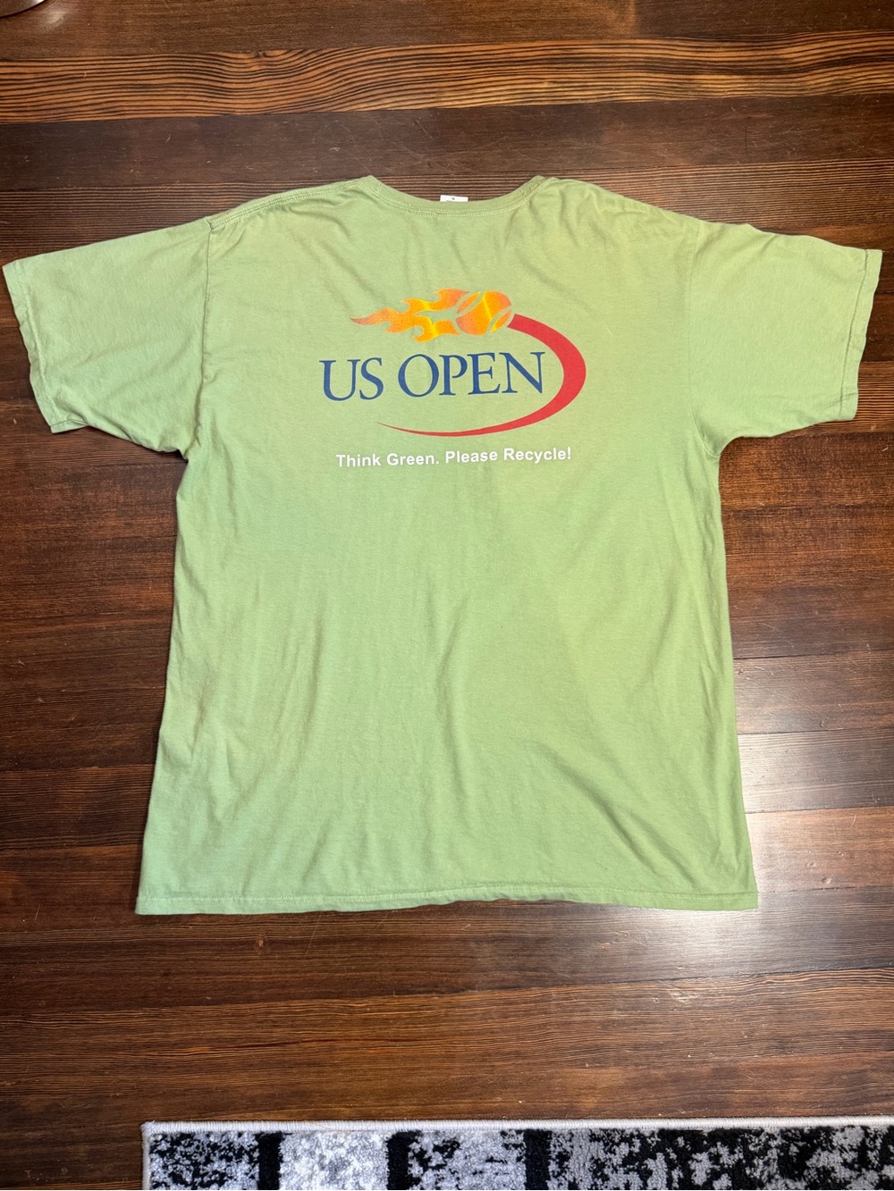 US Open Tennis Think Green Recycle Sage Green Graphic T Shirt XL